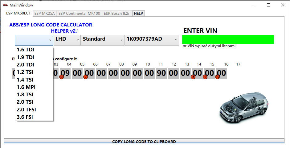ABS/ESPCALCULATOR编码计算器-ABS/ESP Long Code Calculator v2.2