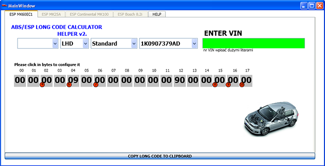 ABS/ESPCALCULATOR编码计算器-ABS/ESP Long Code Calculator v2.2