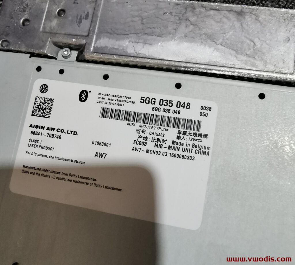 大众-mib048主机-爱信主机-VW-Mib048主机-AISIN Host -5GG035048