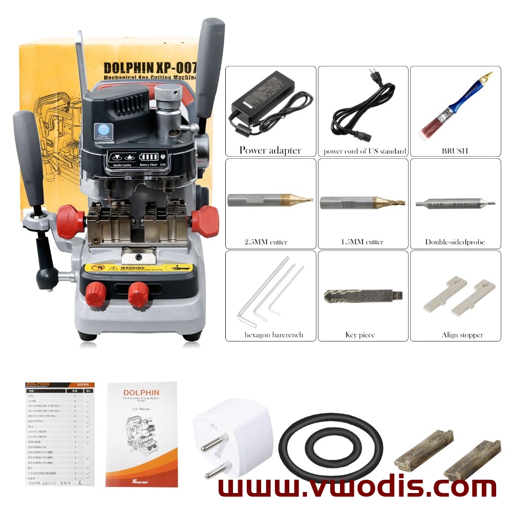Xhorse DOLPHIN XP007 Manually Key Cutting Machine for Laser Dimple and Flat Keys