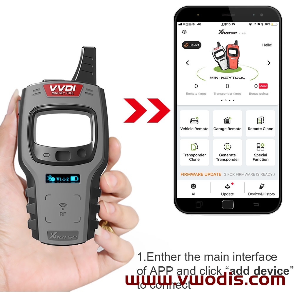 Global Version Xhorse VVDI Mini Key Tool Remote Key Programmer With Free 96bit 48-Clone Function Replace of VVDI Key Tool