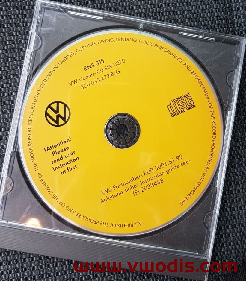 VW RNS_315_EU_1508-0270 Firmware/ K00.5001.51.99