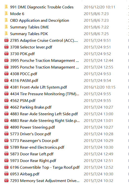 【维修】保时捷991 911诊断信息