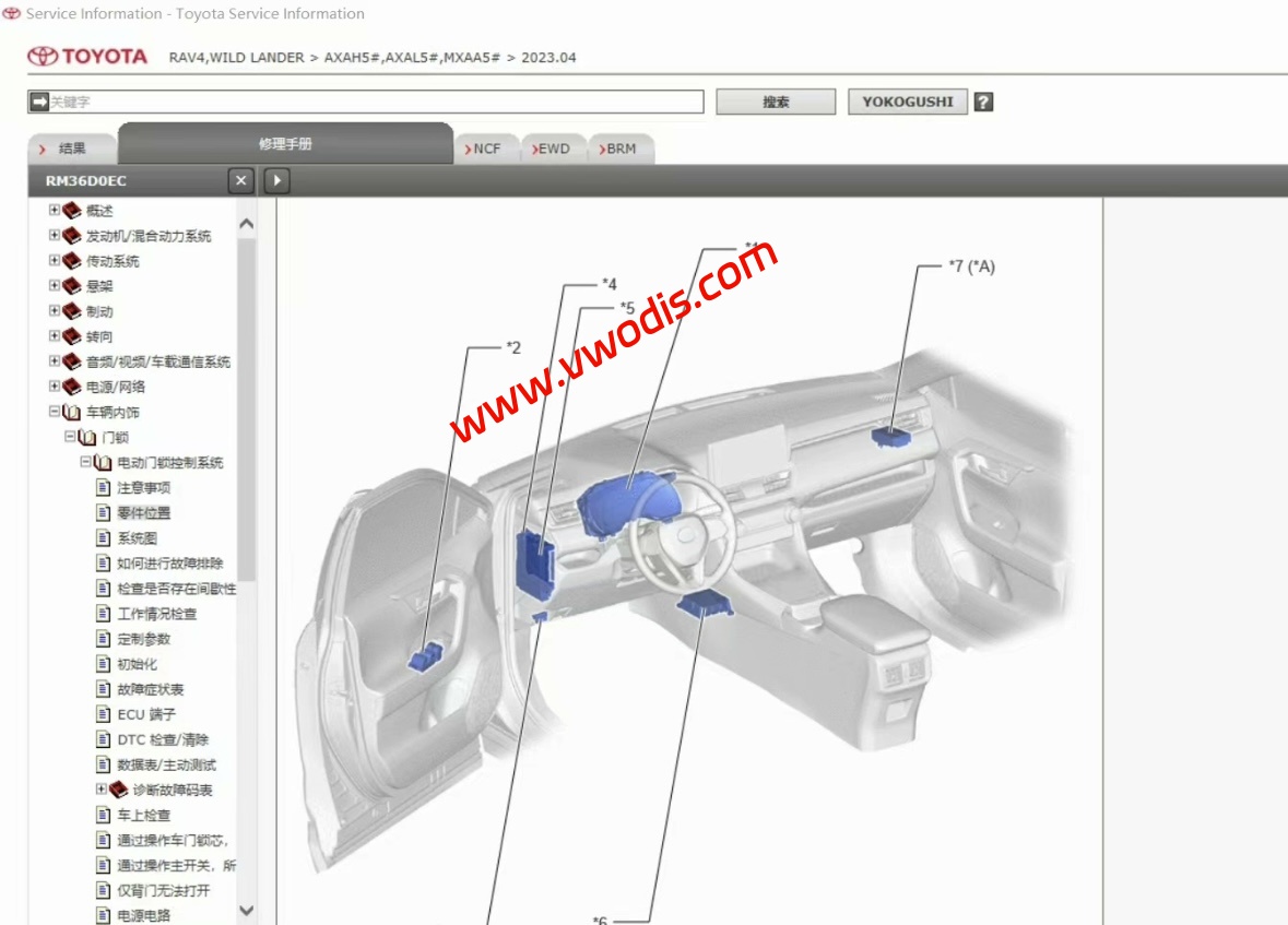 【维修】丰田【一车网】丰田RAV4 威兰达 2019-2023电路图+维修手册