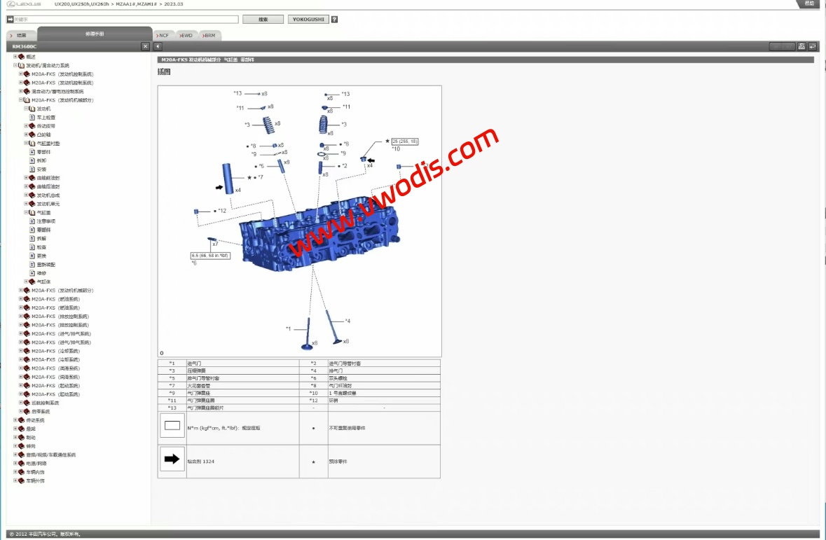 【维修】雷克萨斯【一车网】雷克萨斯UX200 UX250H UX260H 2018-2023电路图+维修手册