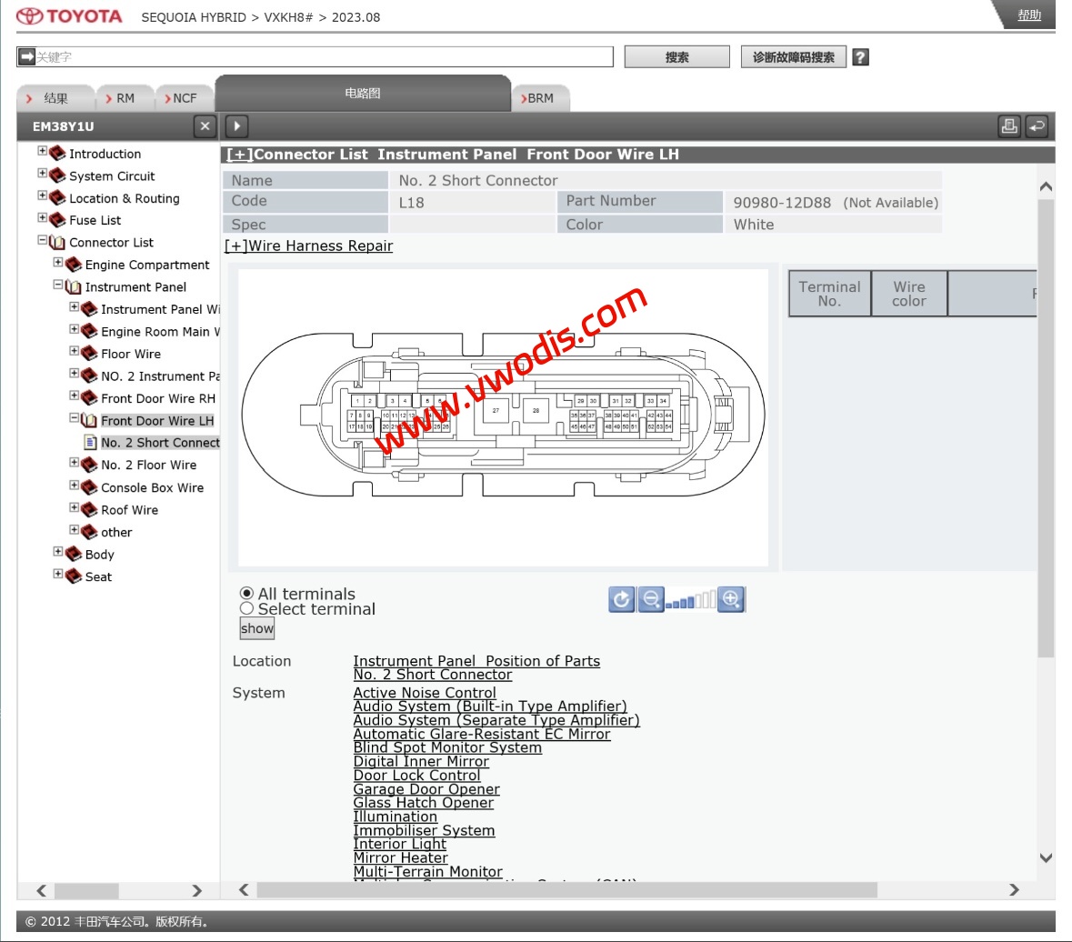 【维修】丰田【一车网】丰田进口红杉混动2022-2023电路图+维修手册-英文版