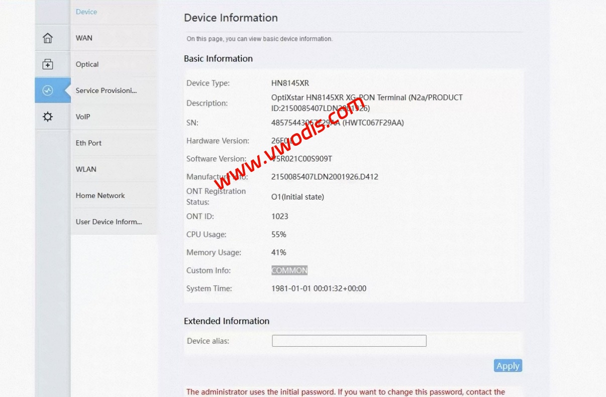 【固件】华为光猫HN8145XR V5R021C005909T英文固件