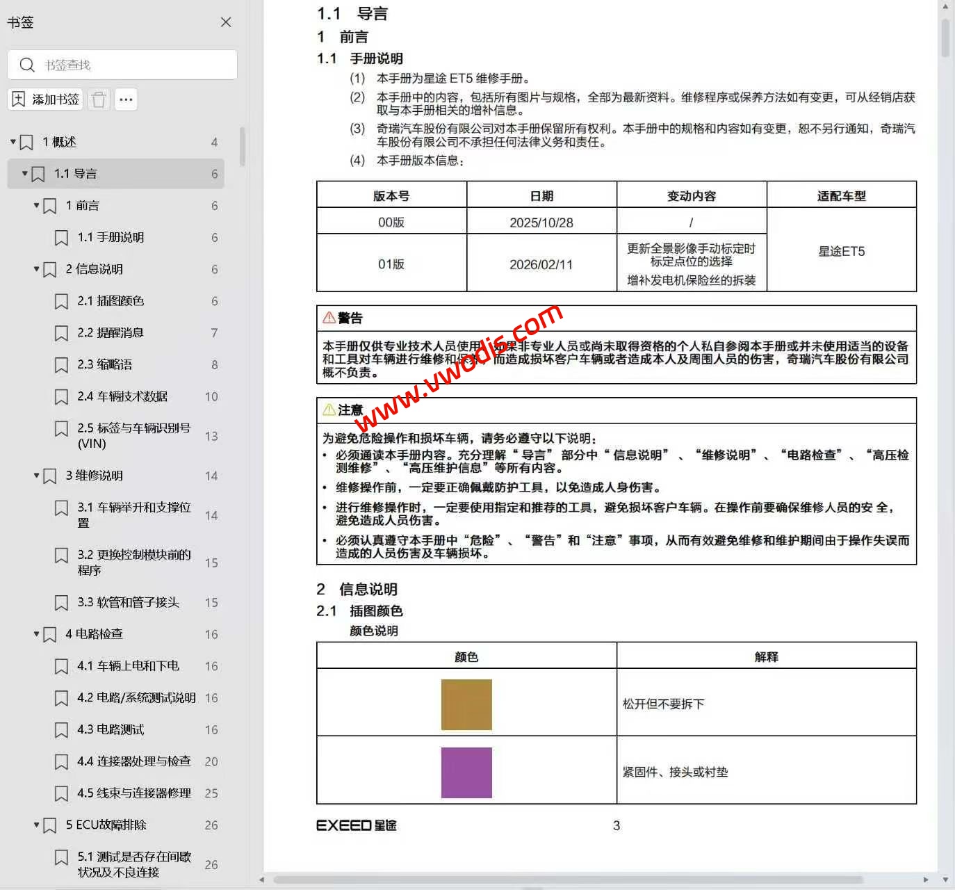 【维修】奇瑞星途ET5 2026款维修手册+电路图+诊断手册+故障诊断+用户手册+车主指南