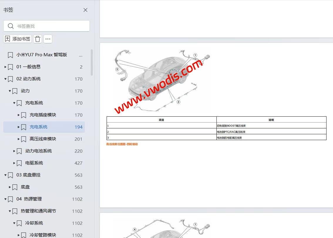 【维修】Xiaomi 小米YU7 PRO MAX智驾版 2025款维修手册+电路图+诊断手册+用户手册+配件手册