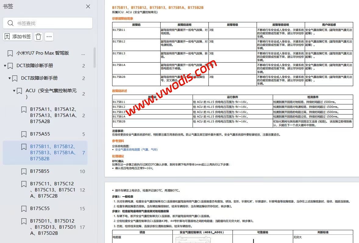 【维修】Xiaomi 小米YU7 PRO MAX智驾版 2025款维修手册+电路图+诊断手册+用户手册+配件手册