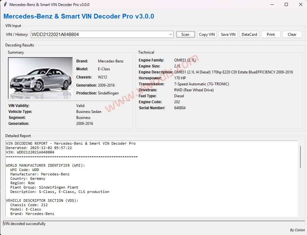 【软件】Mercedes Benz & Smart VIN Decoder Pro-3.03
