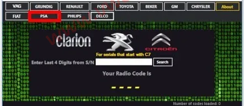 【软件】Radio code generator 2024 VAG, Renault Dacia, Ford, Toyota