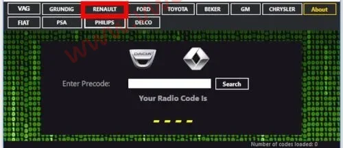 【软件】Radio code generator 2024 VAG, Renault Dacia, Ford, Toyota