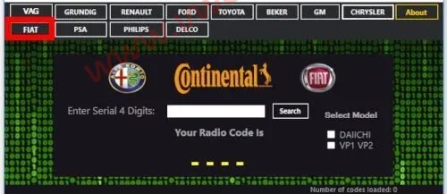 【软件】Radio code generator 2024 VAG, Renault Dacia, Ford, Toyota